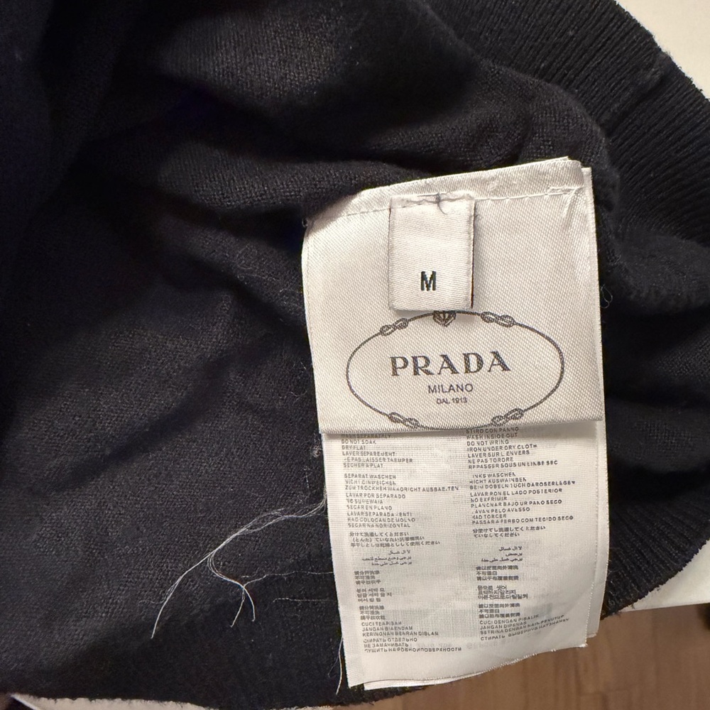 Prada Black Zip Polo Shirt with Logo Size M - Picture 6 of 6